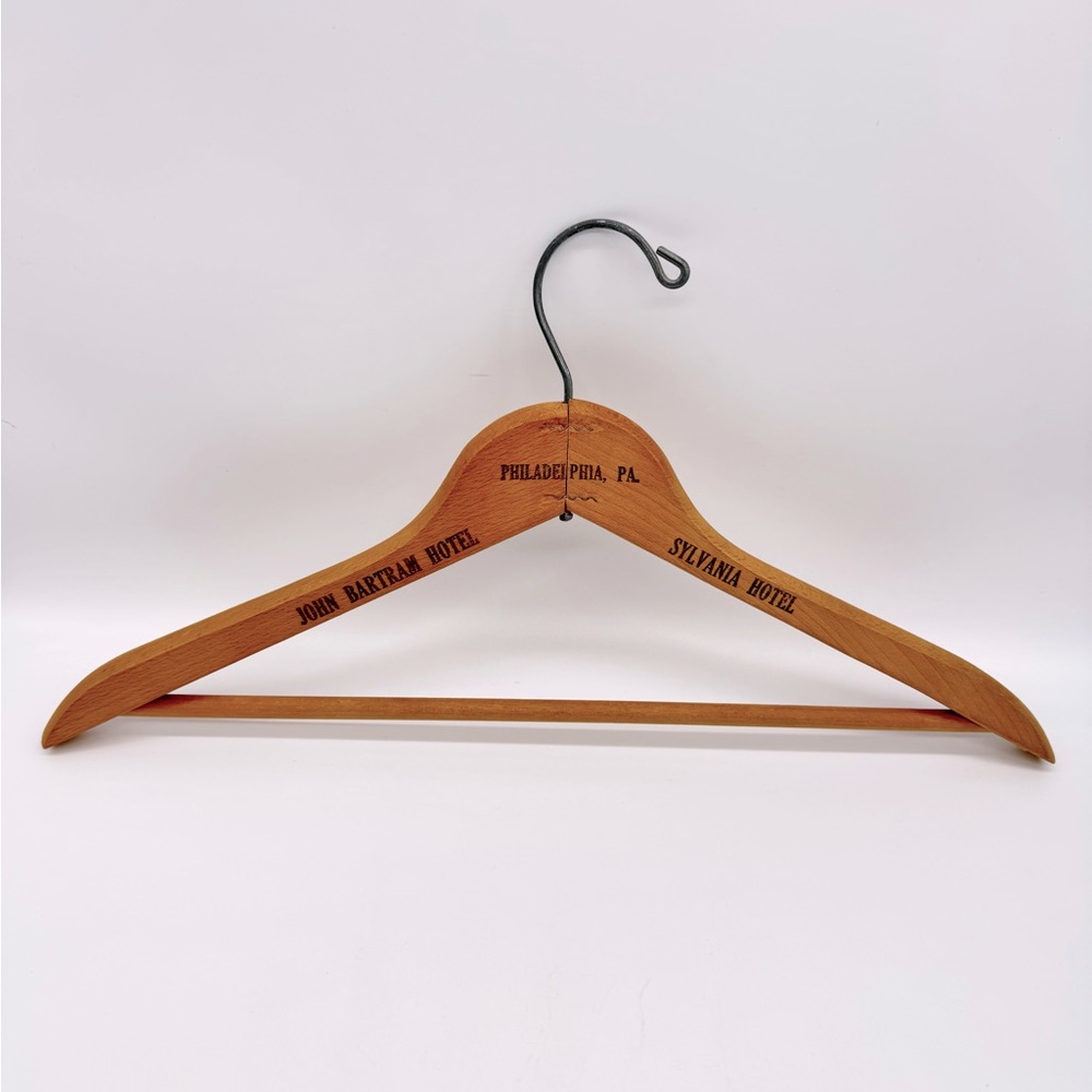 Vintage Wooden Hanger – John Bartram Hotel Sylvania Hotel – Philadelphia